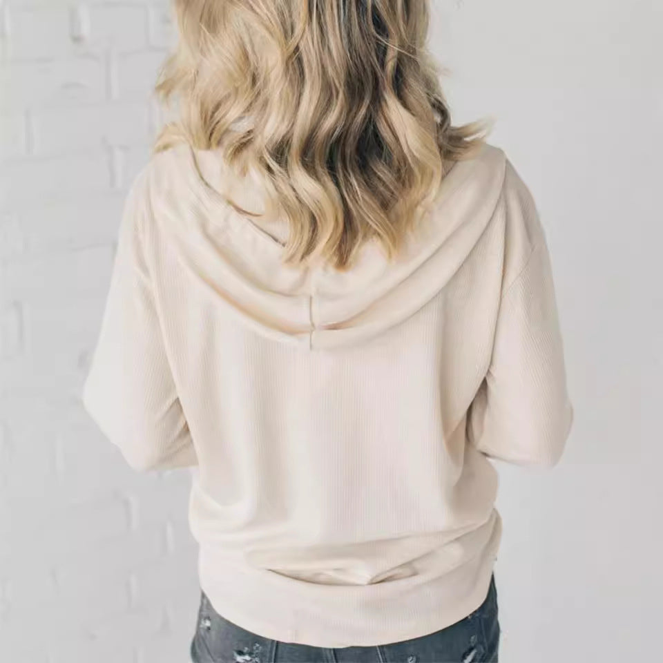 Damen avslappnad knapp-hoodie topp Mirla-Eva Jonsson