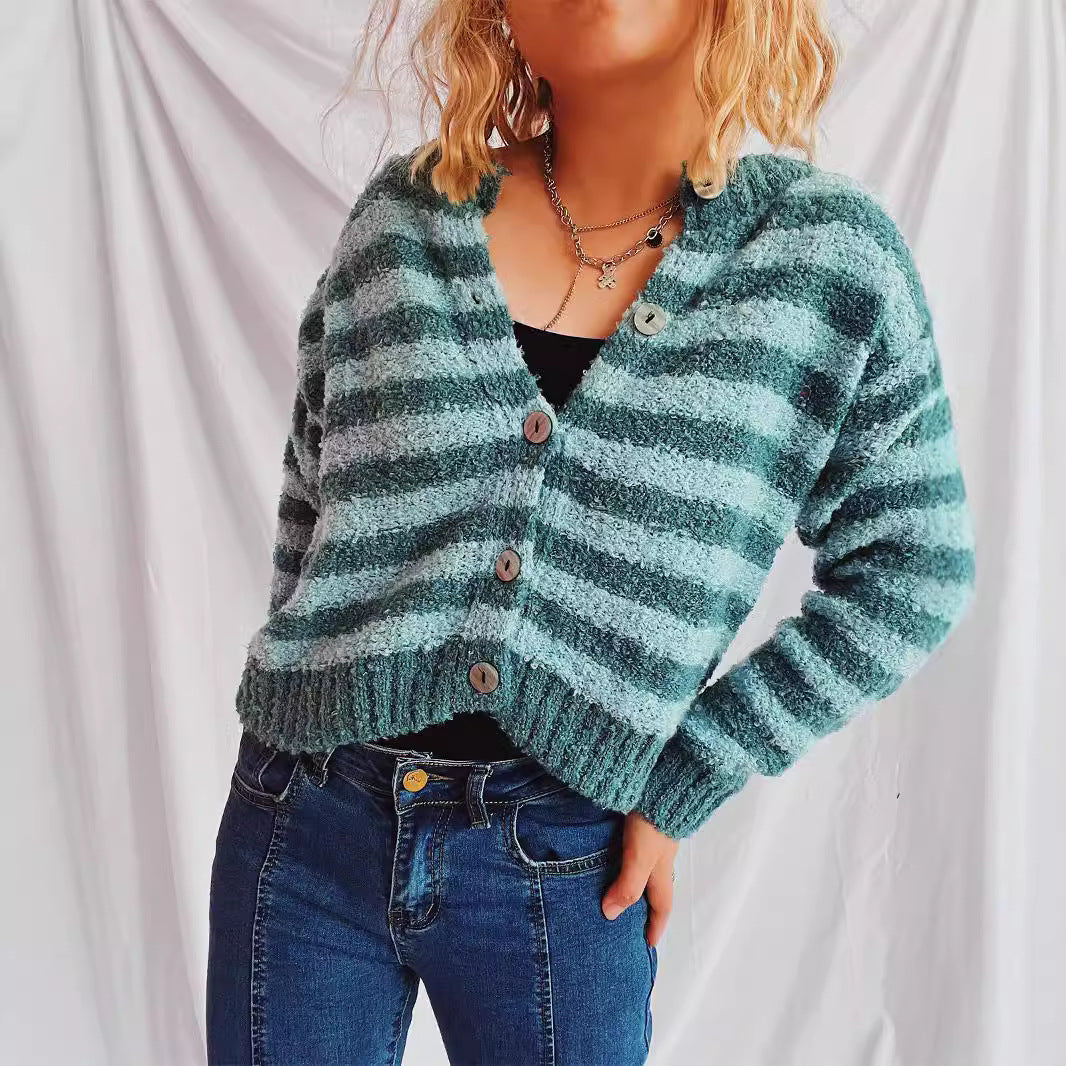 Damen avslappnad kofta med modern randig look Mirla-Eva Jonsson