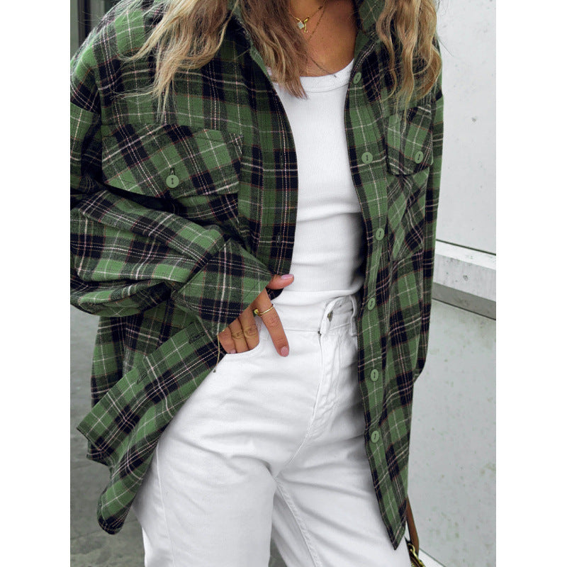 Damen avslappnad rutblus med översized passform Eva Jonsson-Eva Jonsson