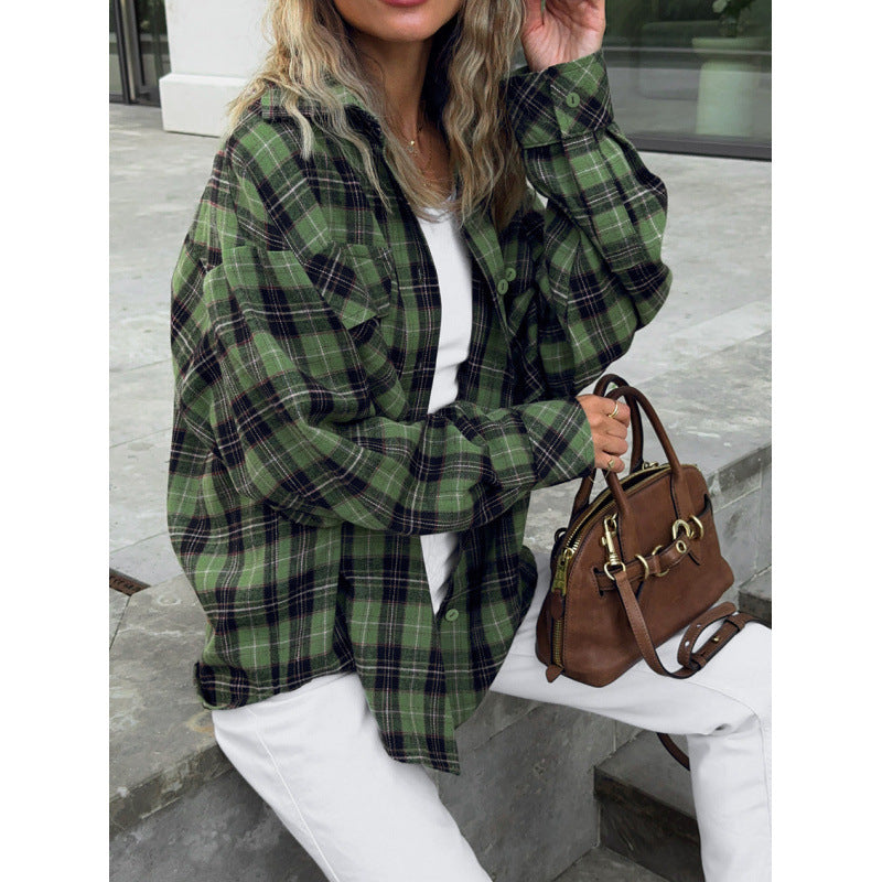 Damen avslappnad rutblus med översized passform Eva Jonsson-Eva Jonsson