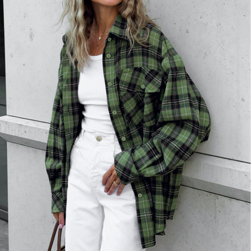 Damen avslappnad rutblus med översized passform Eva Jonsson-Eva Jonsson