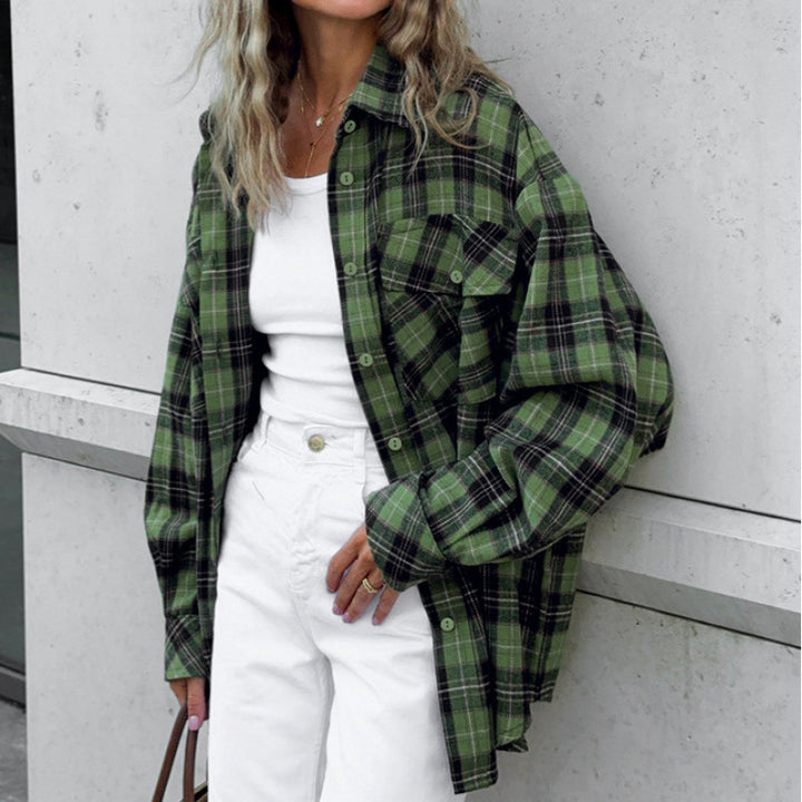 Damen avslappnad rutblus med översized passform Eva Jonsson-Eva Jonsson