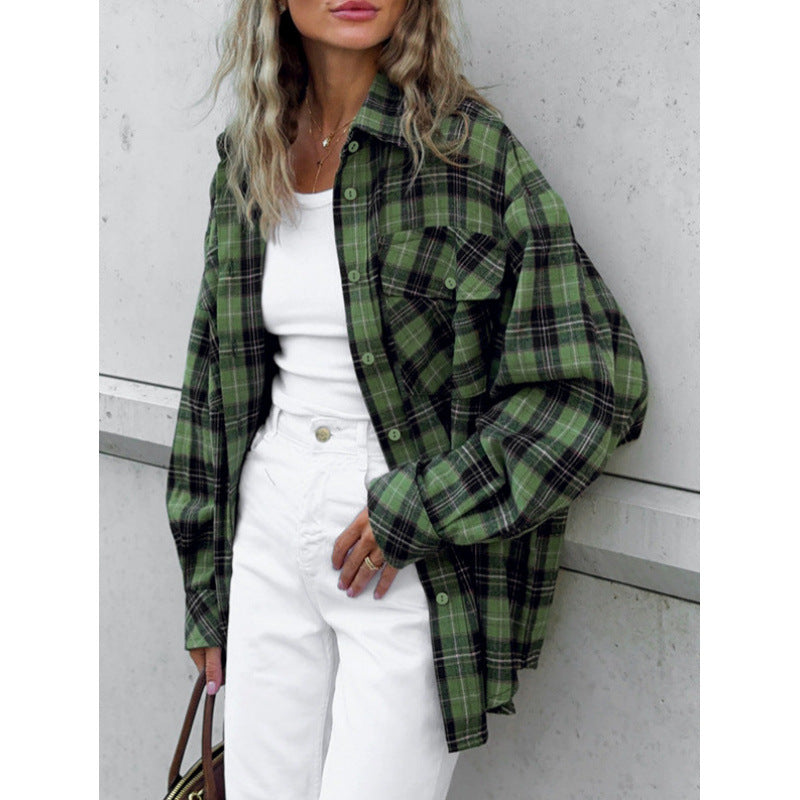 Damen avslappnad rutblus med översized passform Eva Jonsson-Eva Jonsson