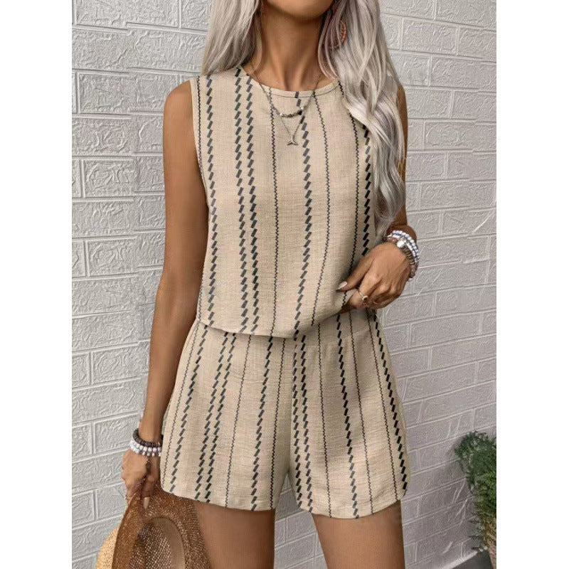 Damen avslappnad set med ärmlös topp och shorts Mirla-Eva Jonsson