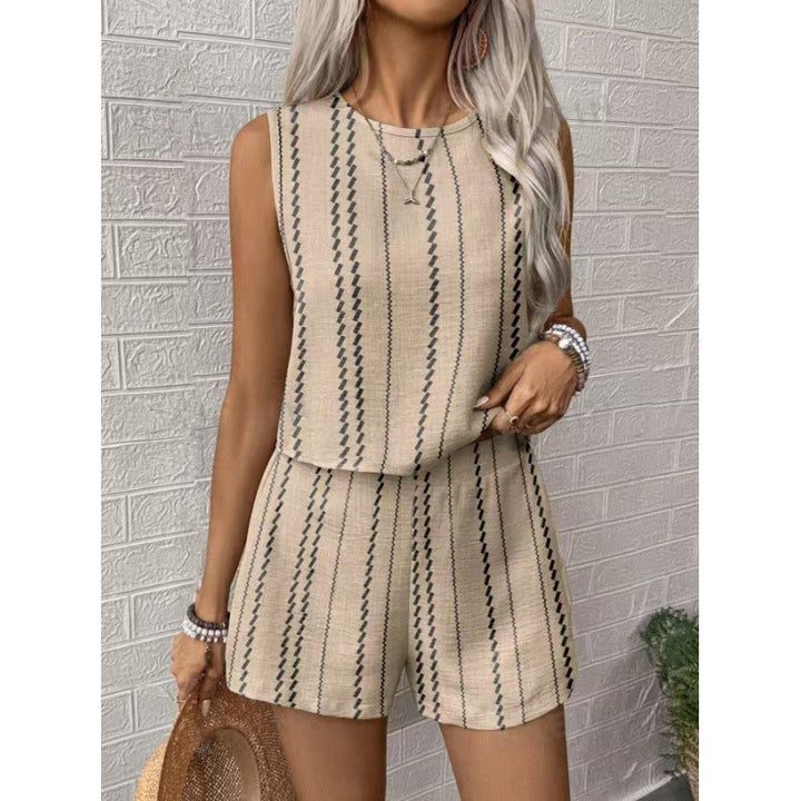 Damen avslappnad set med ärmlös topp och shorts Mirla-Eva Jonsson