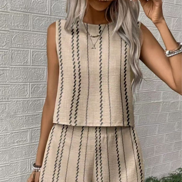 Damen avslappnad set med ärmlös topp och shorts Mirla-Eva Jonsson