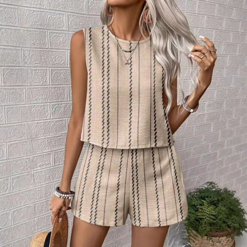 Damen avslappnad set med ärmlös topp och shorts Mirla-Eva Jonsson