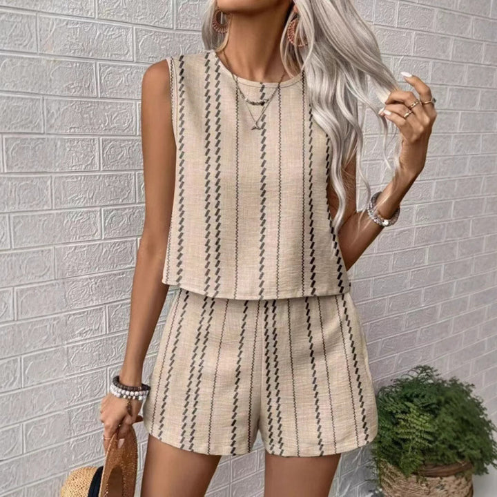 Damen avslappnad set med ärmlös topp och shorts Mirla-Eva Jonsson