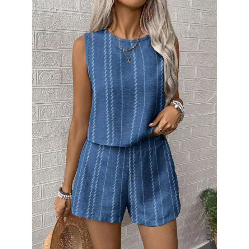 Damen avslappnad set med ärmlös topp och shorts Mirla-Eva Jonsson