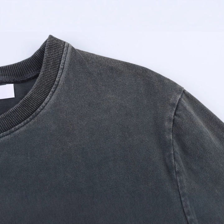 Damen avslappnad t-shirt med flytande volang och rund halsringning Mirla-Eva Jonsson