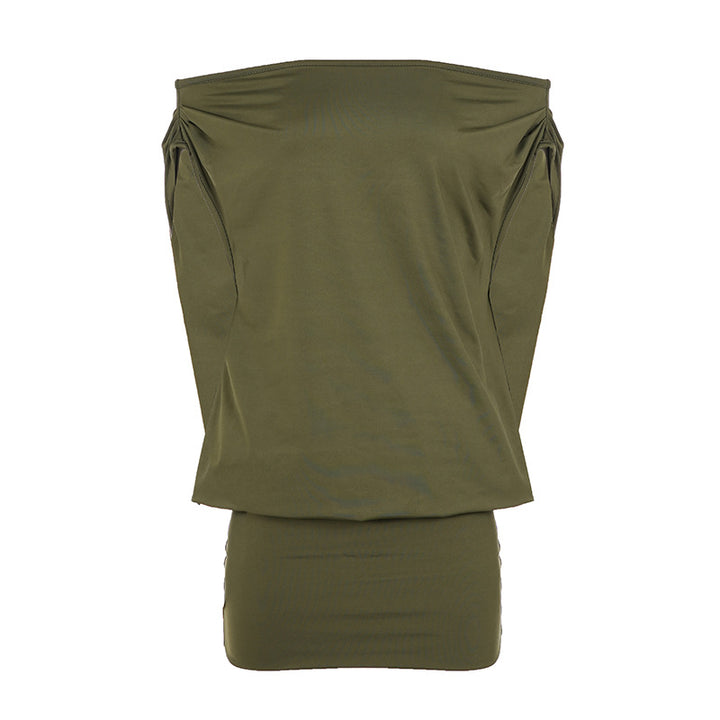 Damen avslappnad topp med off-shoulder design och rynkor Mirla-Eva Jonsson