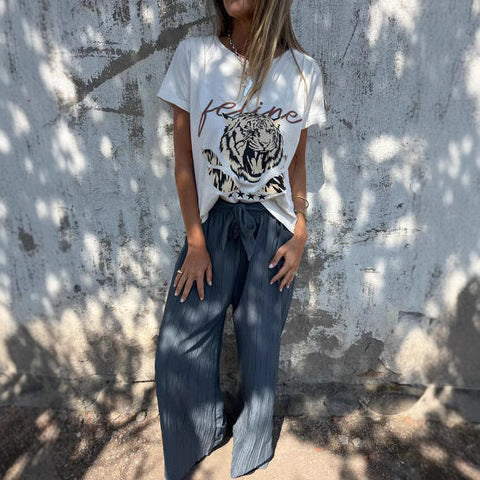 Damen avslappnad väst med elegant snitt och breda ben Eva Jonsson-Eva Jonsson