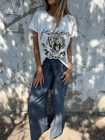 Damen avslappnad väst med elegant snitt och breda ben Eva Jonsson-Eva Jonsson