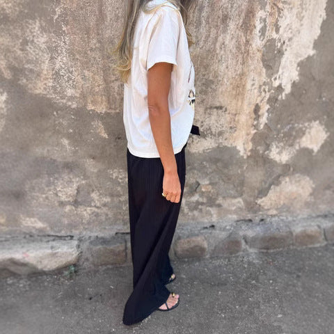 Damen avslappnad väst med elegant snitt och breda ben Mirla-Eva Jonsson