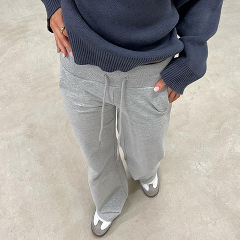 Damen avslappnade Relaxbyxor med elastisk midja och knytbälte Mirla-Eva Jonsson