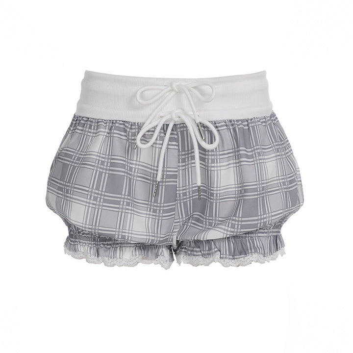 Damen avslappnade korta pyjamasbyxor med elastisk midja och knytbälte Mirla-Eva Jonsson