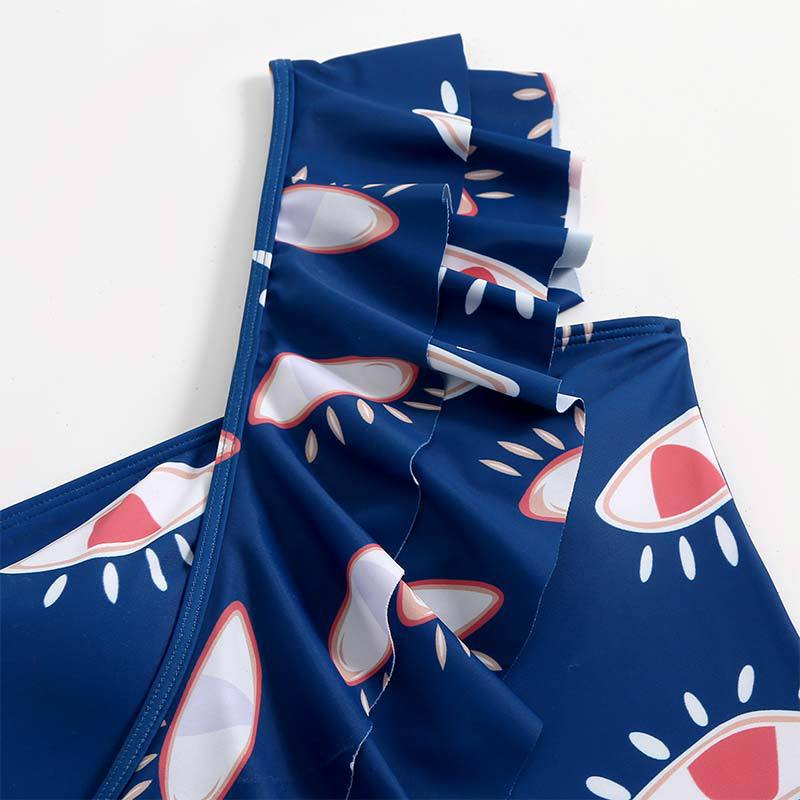 Damen baddräkt-set med asymmetrisk design och voluminös kjol Mirla-Eva Jonsson