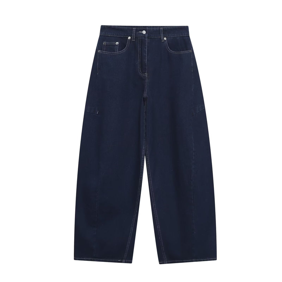 Damen baggy jeans i modern snitt med trendiga cargo-fickor Mirla-Eva Jonsson