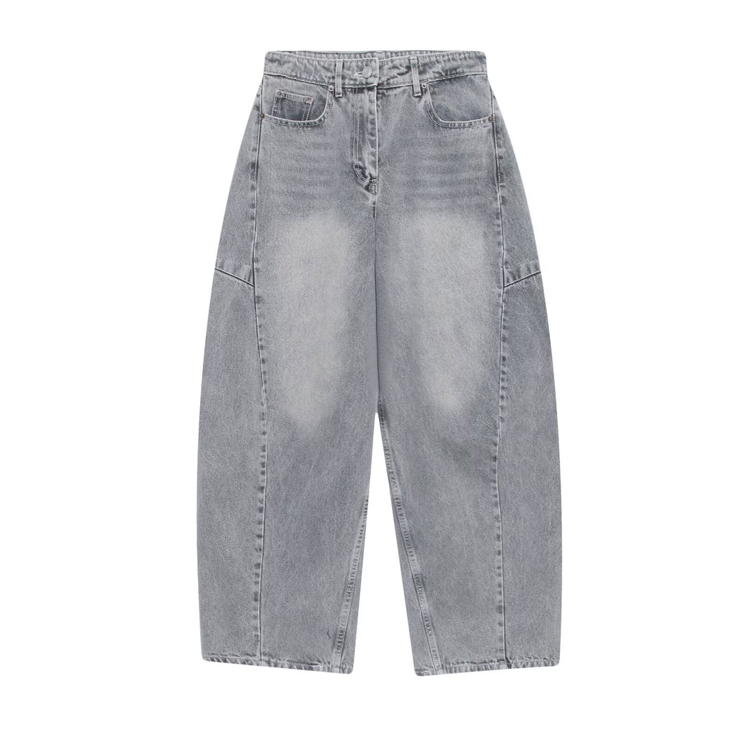 Damen baggy jeans i modern snitt med trendiga cargo-fickor Mirla-Eva Jonsson