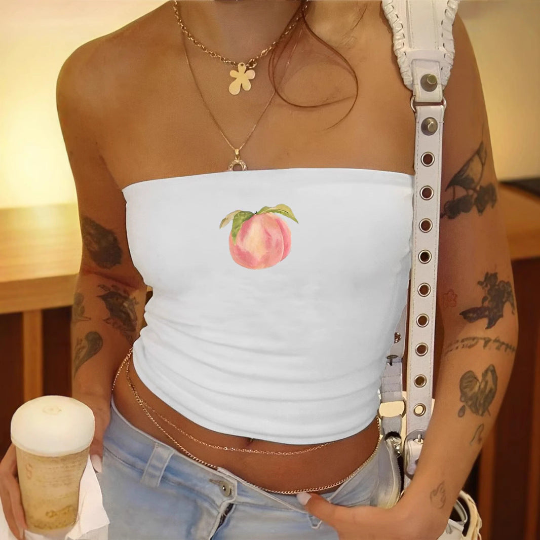 Damen bandeau top mit Frucht Thema und figurbetonender Schnitt Mirla-Eva Jonsson