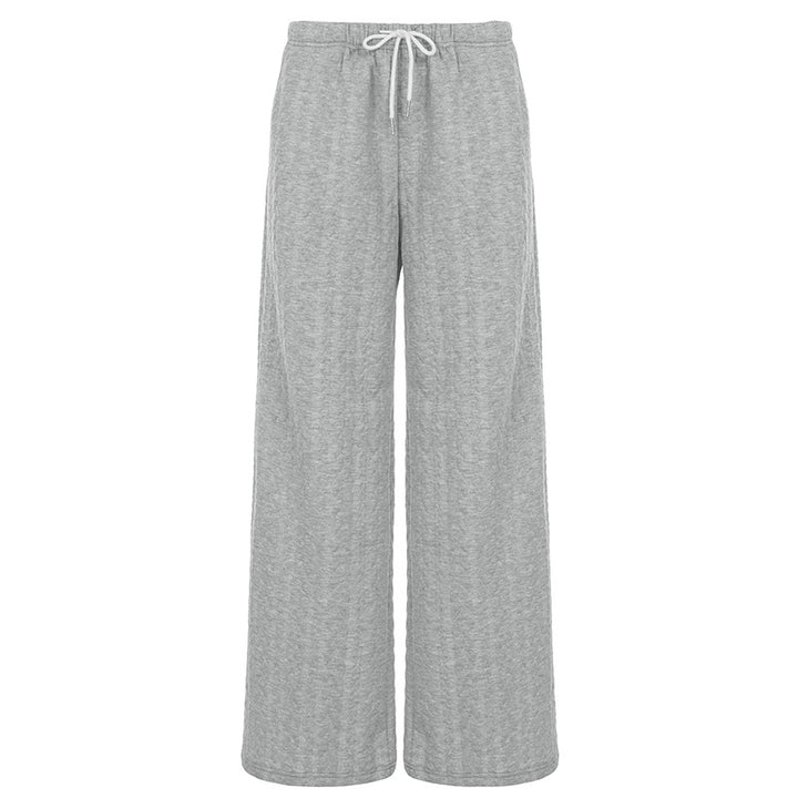 Damen bekväma vida sweatpants med elastisk midja och dragsko Mirla-Eva Jonsson
