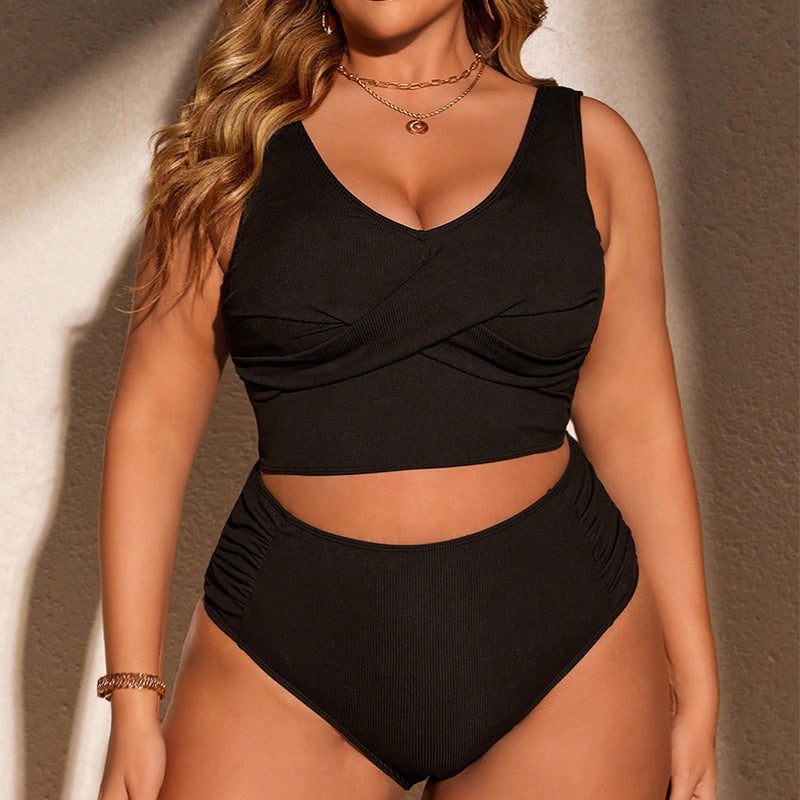 Damen bikini set med elegant inslagsdesign och hög midjeskärning Mirla-Eva Jonsson