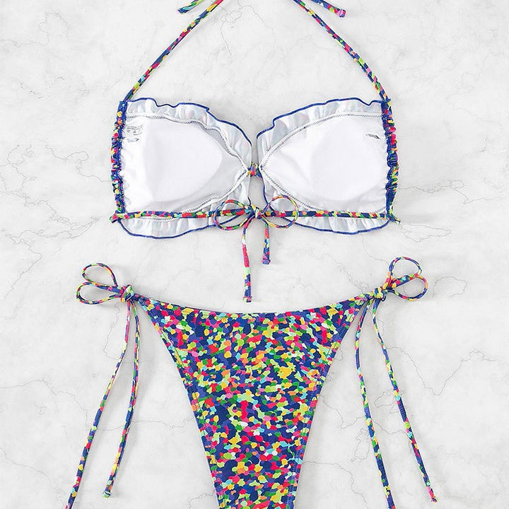 Damen bikini-set med justerbara remmar och hög benöppning Mirla-Eva Jonsson
