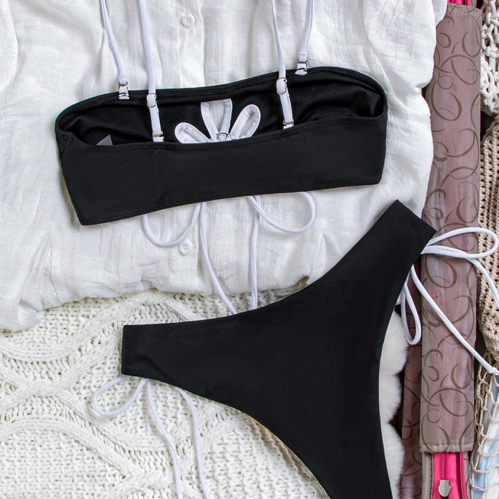 Damen bikini set med moderiktig snitt och dekorativt cut-out Mirla-Eva Jonsson