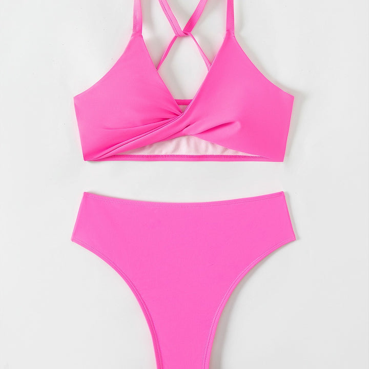 Damen bikini-set med stilig sportöverdel och högskuren trosor Mirla-Eva Jonsson