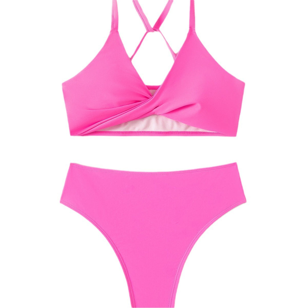 Damen bikini-set med stilig sportöverdel och högskuren trosor Mirla-Eva Jonsson
