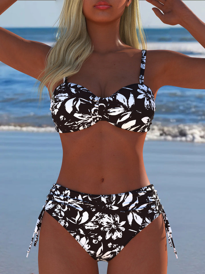 Damen bikini set med vadderad balconette-topp och högt skuren bikiniunderdel Mirla-Eva Jonsson
