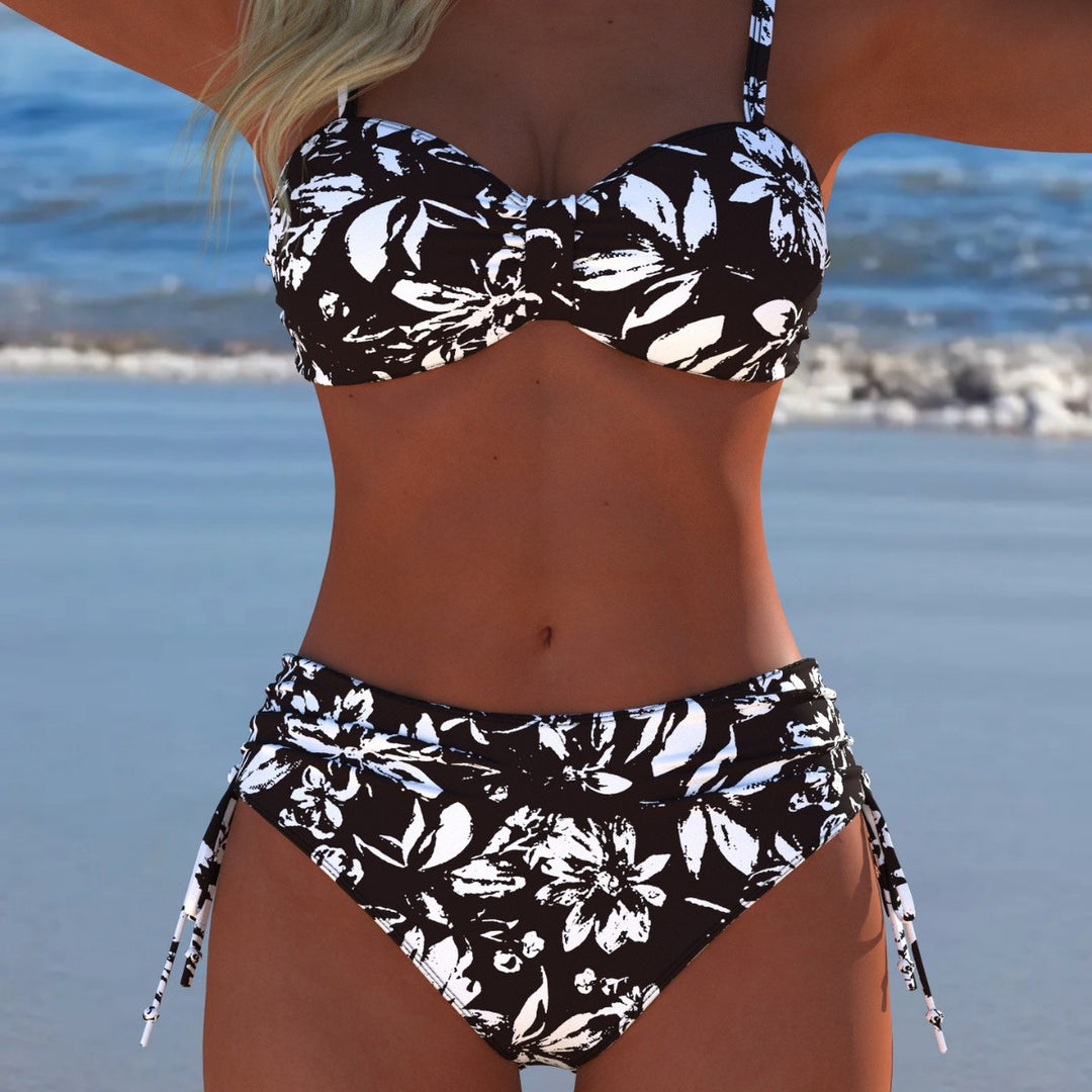 Damen bikini set med vadderad balconette-topp och högt skuren bikiniunderdel Mirla-Eva Jonsson
