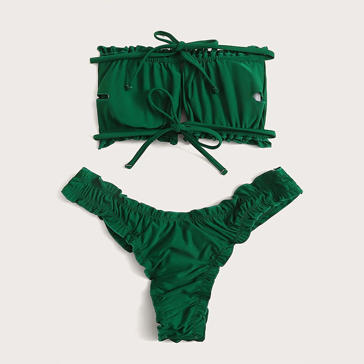 Damen bikini set med voluminösa volangdetaljer Mirla-Eva Jonsson