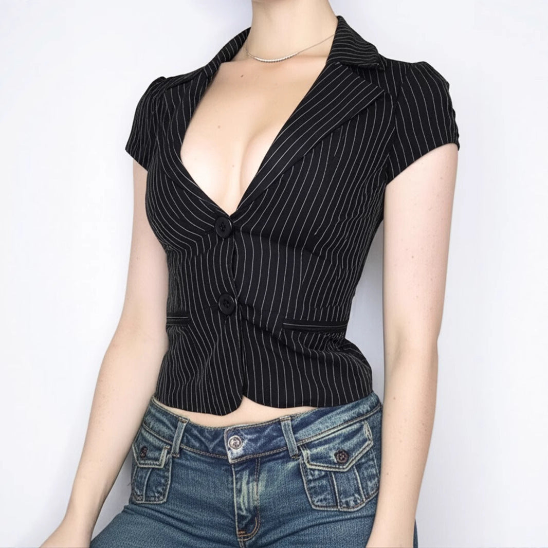 Damen blazer mit taillierter Schnitt und modernen Streifen Mirla-Eva Jonsson
