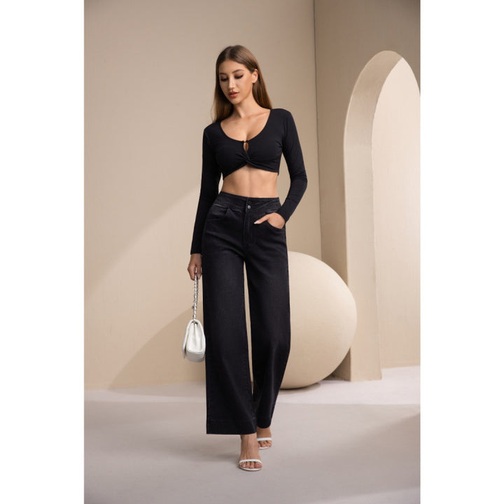 Damen breda högmidjade jeans med klassisk skärning och modern touch Mirla-Eva Jonsson
