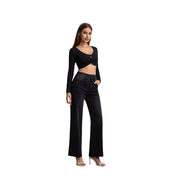 Damen breda högmidjade jeans med klassisk skärning och modern touch Mirla-Eva Jonsson