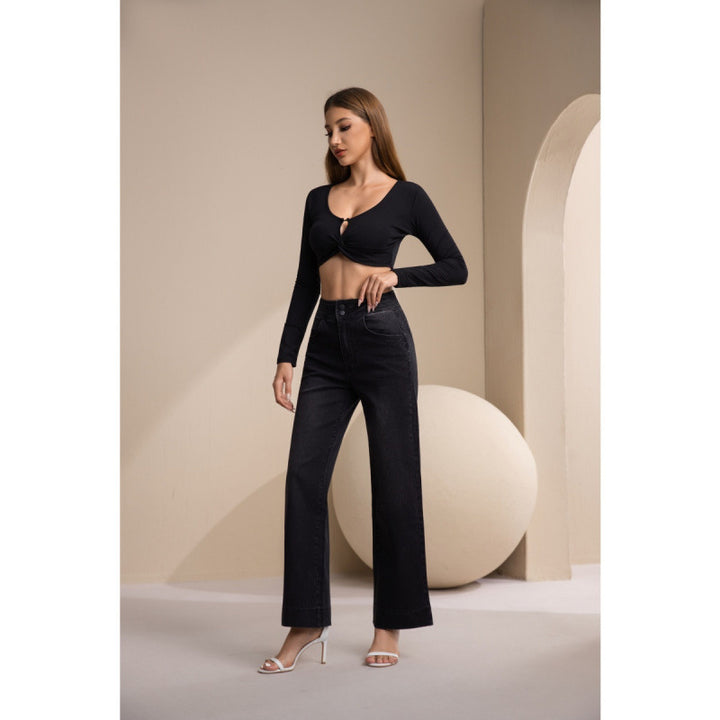 Damen breda högmidjade jeans med klassisk skärning och modern touch Mirla-Eva Jonsson