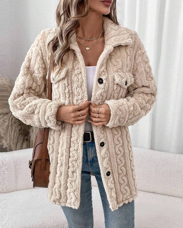 Damen cardigan i mjuk fleece-kvalitet Mirla-Eva Jonsson