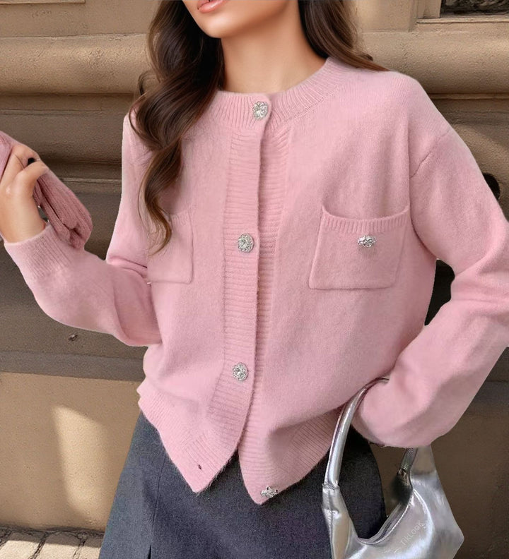 Damen cardigan med eleganta knapppdetaljer och praktiska fickor Mirla-Eva Jonsson