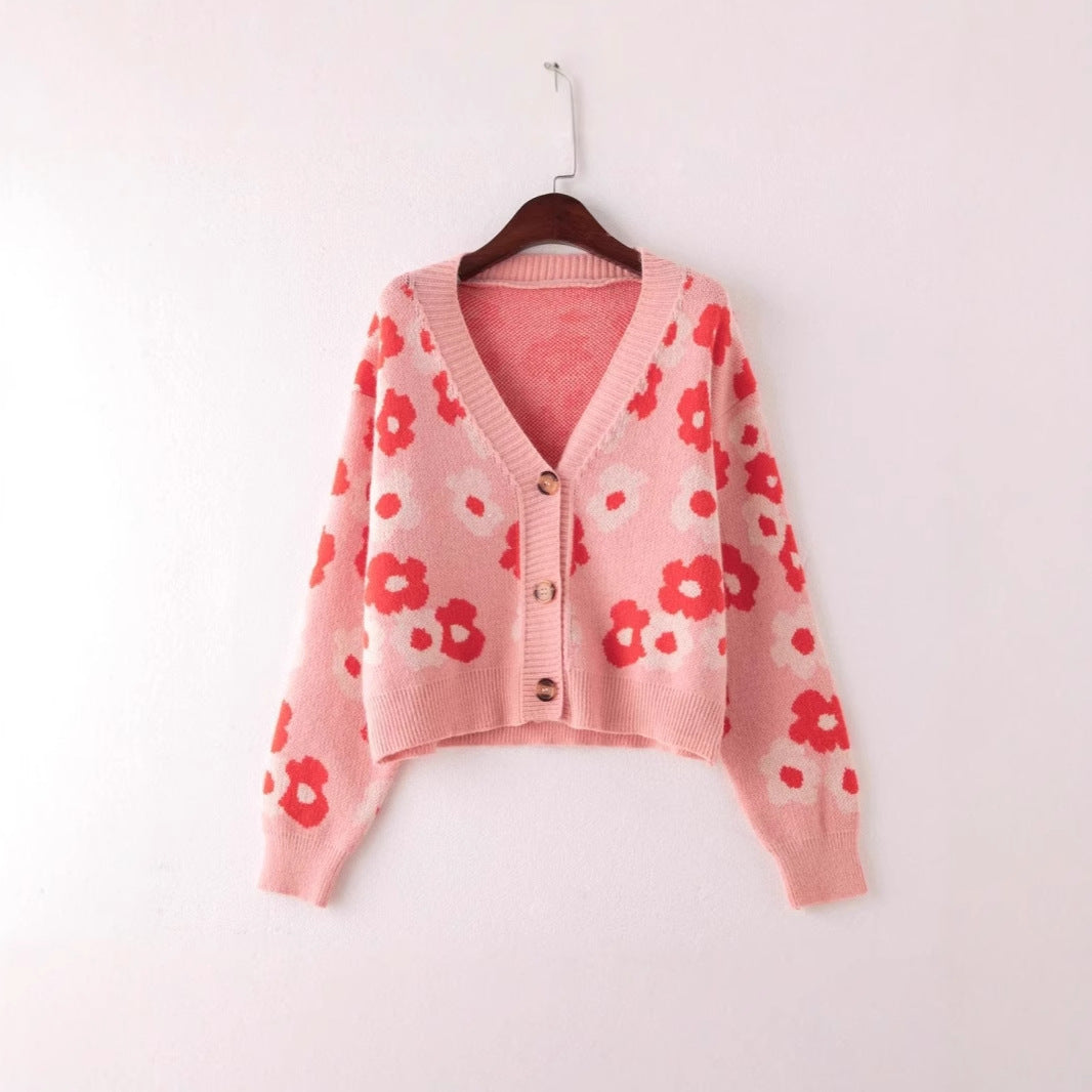 Damen cardigan mit floralem Muster und Knopfdetails Mirla-Eva Jonsson