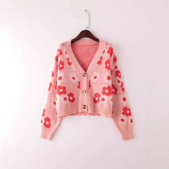 Damen cardigan mit floralem Muster und Knopfdetails Mirla-Eva Jonsson