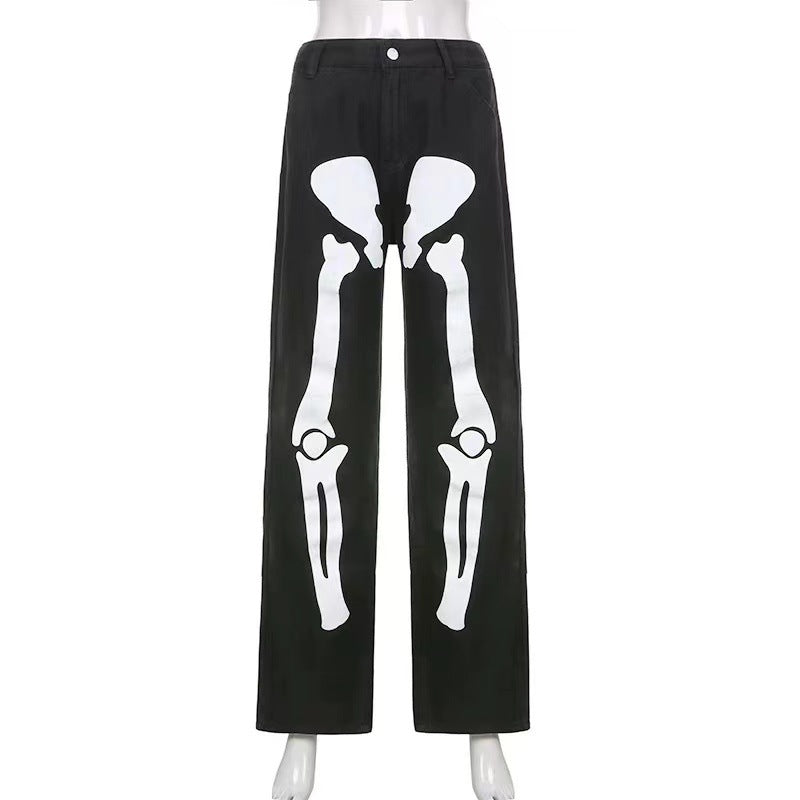 Damen casual Cargo pant with striking skeleton design Mirla-Eva Jonsson