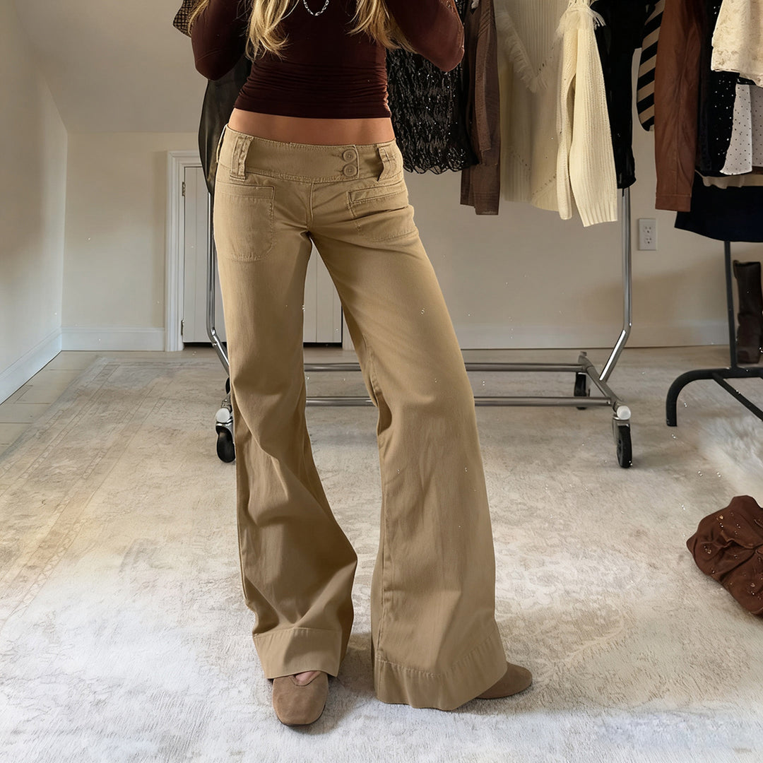 Damen casual Flared jeans trousers with high waist and wide leg Mirla-Eva Jonsson