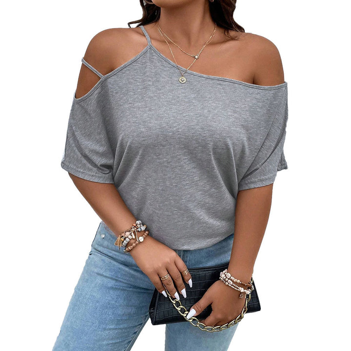 Damen casual Off-Shoulder T-Shirt mit modischen Trägerdetails Mirla-Eva Jonsson