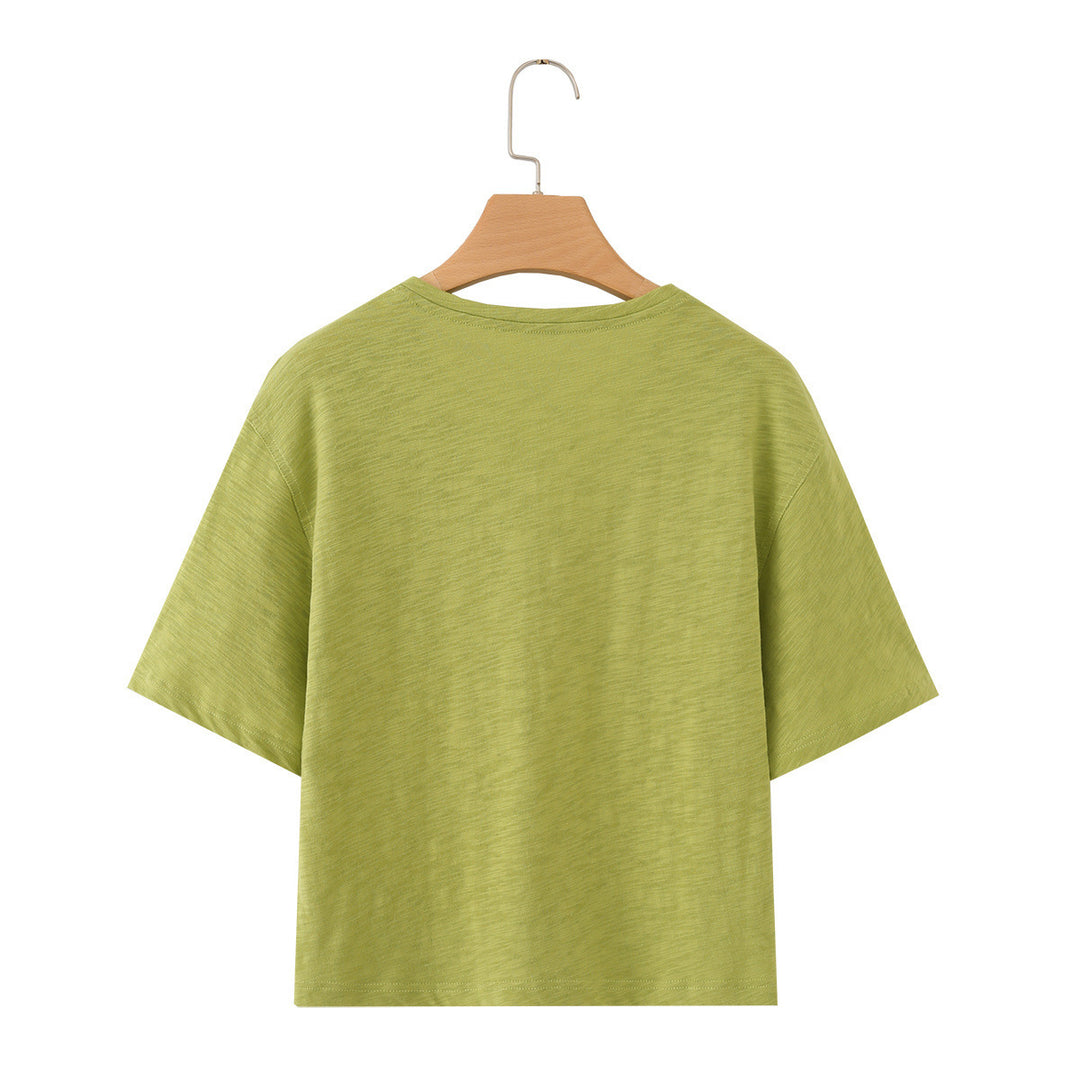 Damen casual T-shirt med V-hals och luftig passform Mirla-Eva Jonsson