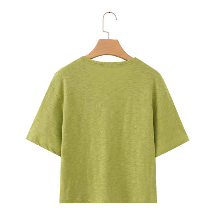 Damen casual T-shirt med V-hals och luftig passform Mirla-Eva Jonsson