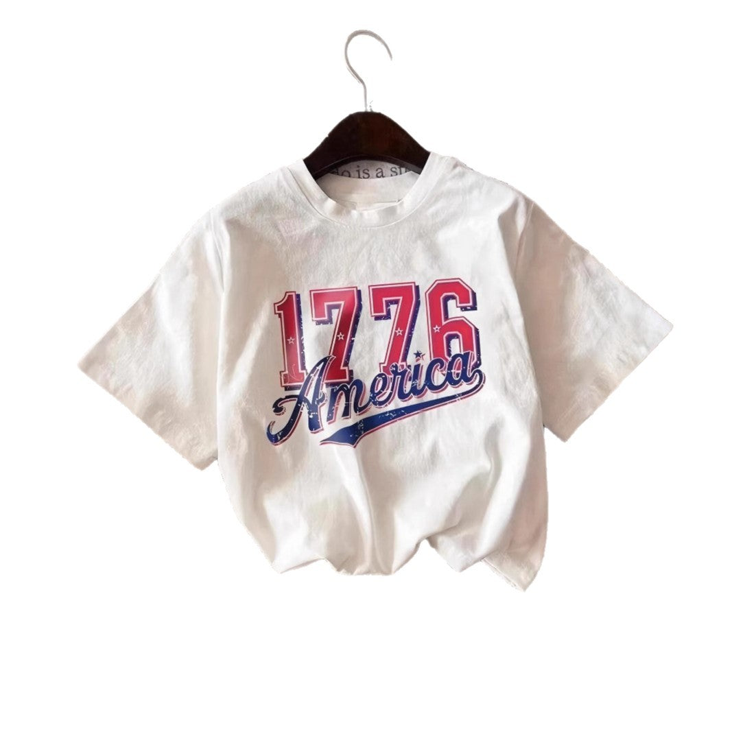 Damen casual T-shirt with striking vintage print Mirla-Eva Jonsson