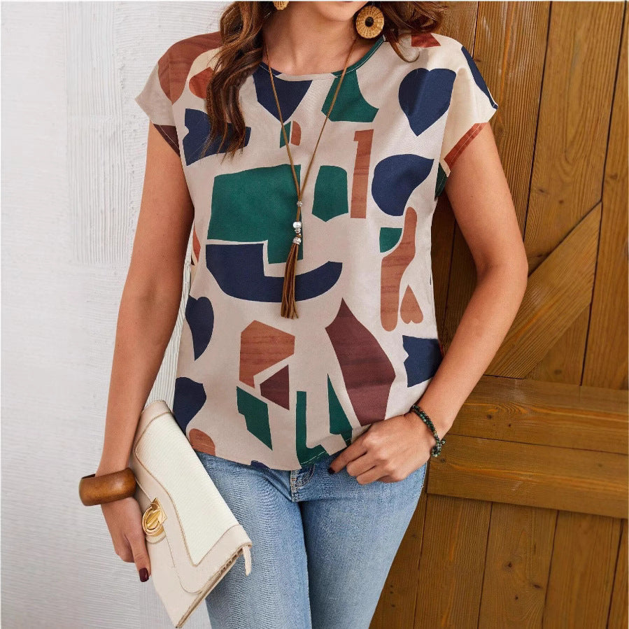 Damen casual blouse with geometric pattern Mirla-Eva Jonsson