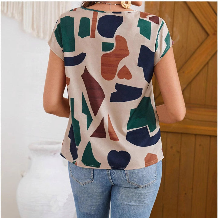 Damen casual blouse with geometric pattern Mirla-Eva Jonsson