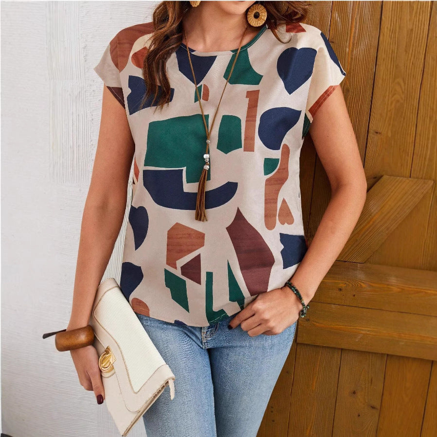 Damen casual blouse with geometric pattern Mirla-Eva Jonsson